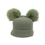 Gorro de Lana y Cashmere para Mujer con 2 Pompones Decorativos Extraíbles - Imagen 2