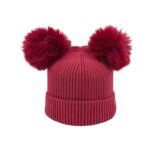 Gorro de Lana y Cashmere para Mujer con 2 Pompones Decorativos Extraíbles - Imagen 6
