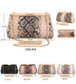 Bolso Sintético tipo Clutch con Estampado de Serpiente y Asa Larga de Cadena para Mujer - Imagen 2