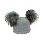 Gorro de Gran Calidad para Mujer en Cashmere con Pompones de Pelo Natural - Imagen 5