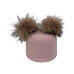 Gorro de Gran Calidad para Mujer en Cashmere con Pompones de Pelo Natural - Imagen 7
