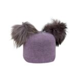 Gorro de Gran Calidad para Mujer en Cashmere con Pompones de Pelo Natural - Imagen 6