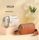 Bolsito Bandolera Sintético con Bolsillo Frontal y 3 Compartimentos con Cremallera para Mujer