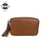 Bolso Bandolera Piel Grano Italiana para Mujer con Flecos Decorativos - Imagen 10