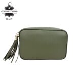 Bolso Bandolera Piel Grano Italiana para Mujer con Flecos Decorativos - Imagen 11