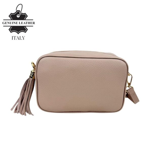 Bolso Bandolera Piel Grano Italiana para Mujer con Flecos Decorativos - Imagen 12