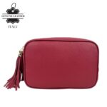 Bolso Bandolera Piel Grano Italiana para Mujer con Flecos Decorativos - Imagen 6