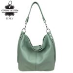 Bolso de Hombro Tipo Hobo en Piel Italiana con Bolsillo Frontal Vertical y Asa Extraíble para Mujer - Imagen 7