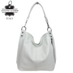 Bolso de Hombro Tipo Hobo en Piel Italiana con Bolsillo Frontal Vertical y Asa Extraíble para Mujer - Imagen 3
