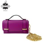 Bolsito de Mano Compacto en Piel con Tachuelas Decorativas y Solapa de 2 Botones para Mujer - Imagen 6