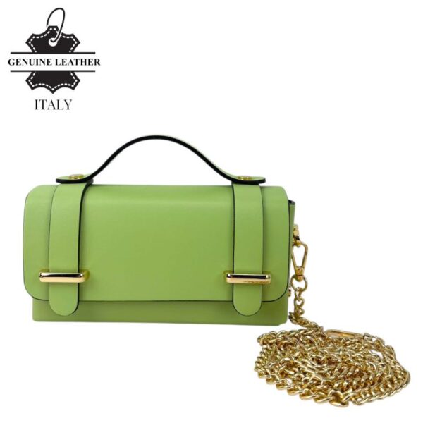 Bolsito de Mano Compacto en Piel con Tachuelas Decorativas y Solapa de 2 Botones para Mujer - Imagen 7