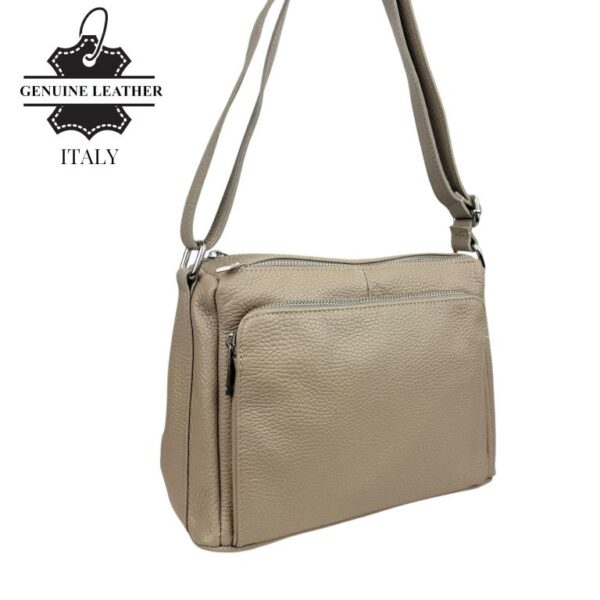 Bolso Bandolera de Piel Italiana con Gran Calidad y 4 Bolsillos con Cremallera para Mujer - Imagen 3