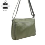 Bolso Bandolera de Piel Italiana con Gran Calidad y 4 Bolsillos con Cremallera para Mujer - Imagen 2