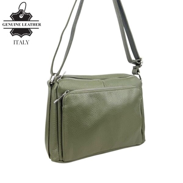 Bolso Bandolera de Piel Italiana con Gran Calidad y 4 Bolsillos con Cremallera para Mujer - Imagen 2