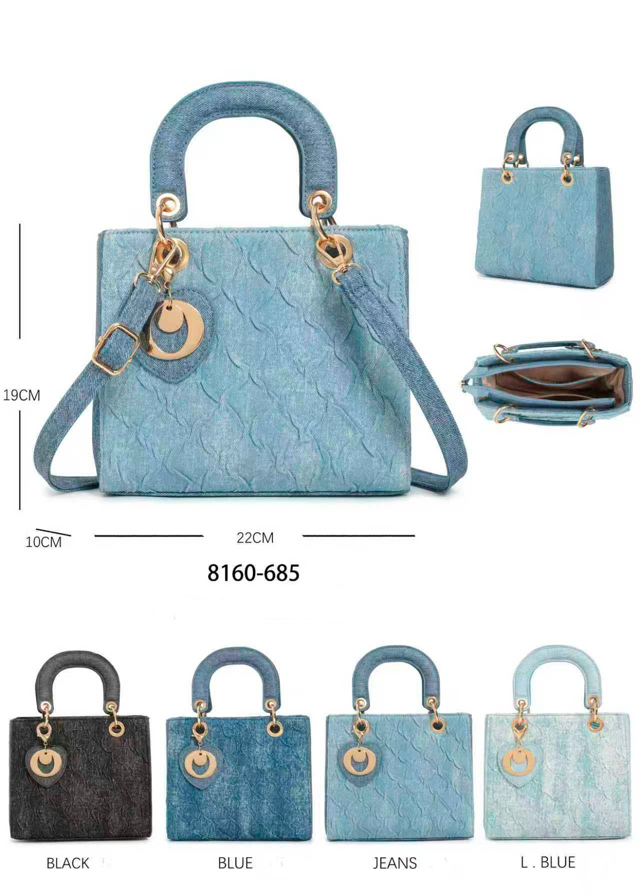 CG8160-685-All Bolso de Mano en Algodón con Diseño Cuadrado con Escamas y Elemento Decorativo Frontal para Mujer - Imagen 1