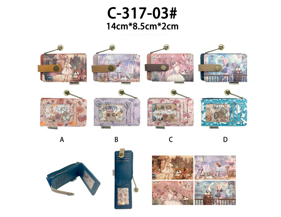 CGC317-02-All Tarjetero Sintético con Muñeca Sweet Candy, Bolsillo con Cremallera y Caja para Mujer - Imagen 1