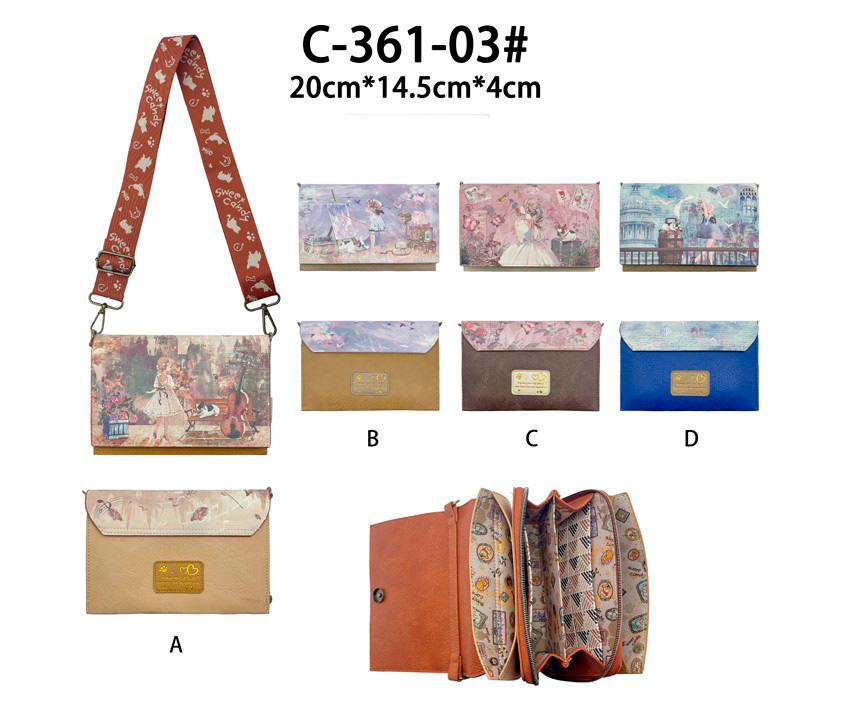 CGC361-03-All Bolso Bandolera Sintético con Muñeca Sweet Candy, Multicompartimentos y Solapa para Mujer - Imagen 1