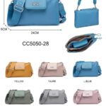 Bolso Bandolera en Nylon Coveri Collection con Mini Solapa y 2 Bolsillos con Cremallera Mujer