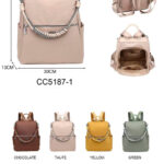 Mochila Antirrobo en Nylon Coveri Collection con Asa Larga de Cuerda y Bolsillo Frontal para Mujer