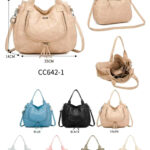 Bolso de Mano Sintético Estilo Hobo Vintage Lavado Coveri Collection con 3 Bolsillos Exteriores para Mujer