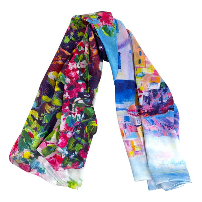 CGFU015-Multicolor Bonita Bufanda de Mujer con Doble Cara, Bonitos Colores y Agradable al Tacto - Imagen 1