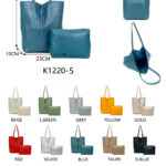 Bolso de Hombro Sintético con Cierre de Cuerdas+Bolsito Extra con Cremallera para Mujer