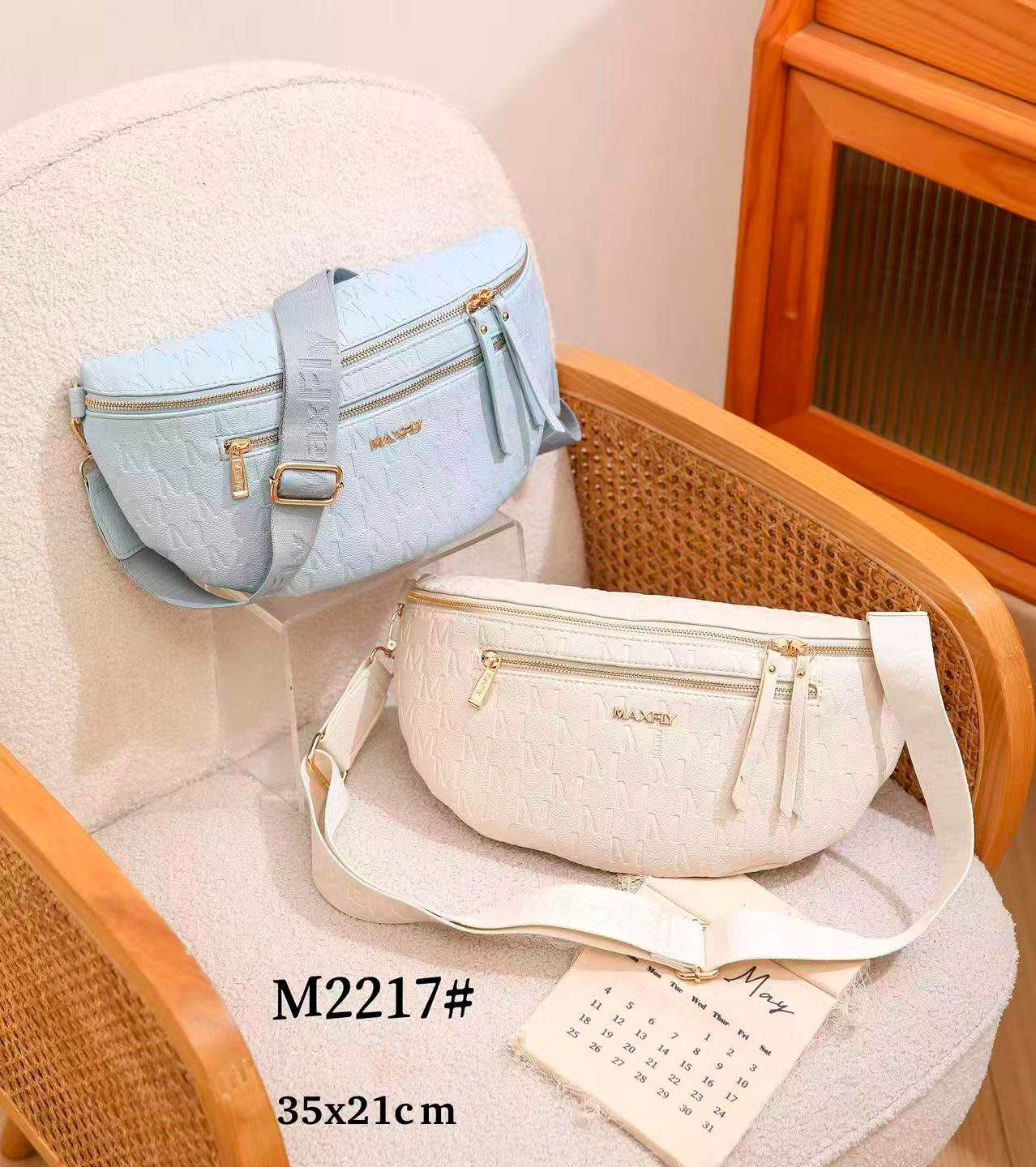 CGM2217-Principal Riñonera Sintética de Maxfly con Bolsillos Exteriores con Cremallera y Tira Bandolera para Mujer - Imagen 1