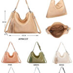 Bolso de Hombro Sintético Hobo con Bolsillo Trasero y Elemento Decorativo con Flecos y Corazón para Mujer