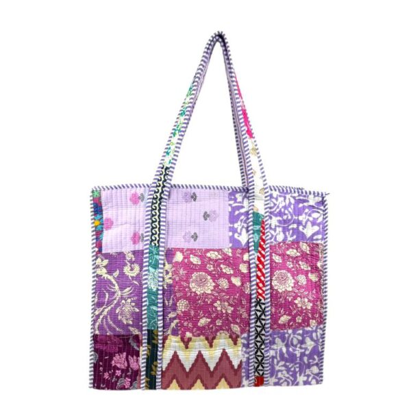 Bolso ToteBag Artesanal Estilo Patchwork en Algodón con Diseño Exclusivo para Mujer - Imagen 2