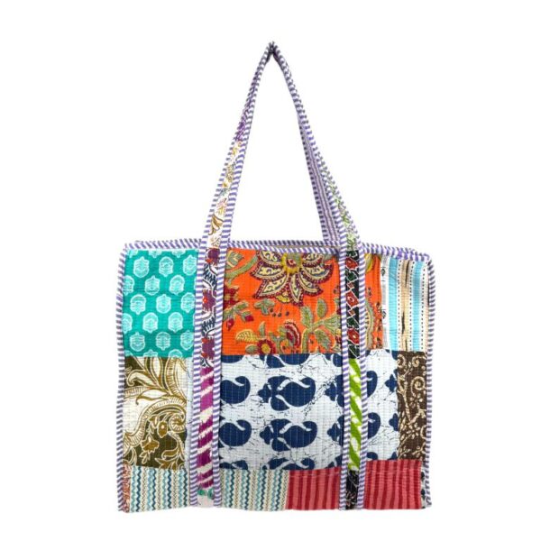 Bolso ToteBag Artesanal Estilo Patchwork en Algodón con Diseño Exclusivo para Mujer - Imagen 3