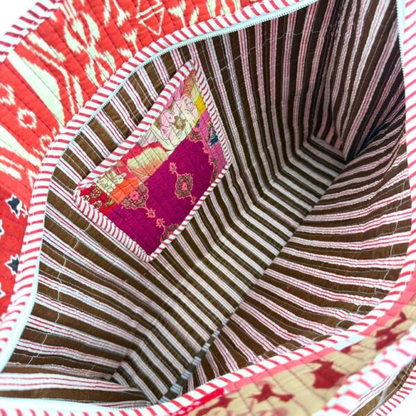 Bolso ToteBag Artesanal Estilo Patchwork en Algodón con Diseño Exclusivo para Mujer - Imagen 10