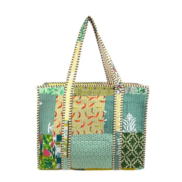 Bolso ToteBag Artesanal Estilo Patchwork en Algodón con Diseño Exclusivo para Mujer - Imagen 6