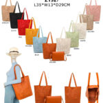 Amplio Bolso de Hombro Sintético tipo Tote con Agujeros + Bolsito Bandolera Extra para Mujer