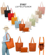 Amplio Bolso de Hombro Sintético tipo Tote con Agujeros + Bolsito Bandolera Extra para Mujer-All- Mayorista España