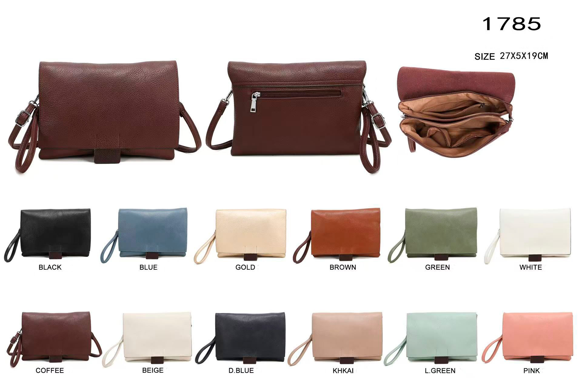 CG1785-All Bolso Bandolera Sintético con Solapa de Botones, Bolsillo Trasero y Asa Corta Extraíble para Mujer - Imagen 1