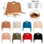 Bolso de Mano en Algodón Estilo Ganchillo con Flecos Laterales Decorativos para Mujer