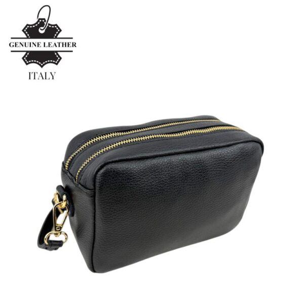 Bolso Bandolera en Piel Italiana con 2 Bolsillos con Cierre de Cremallera para Mujer - Imagen 9