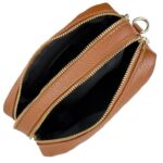 Bolso Bandolera en Piel Italiana con 2 Bolsillos con Cierre de Cremallera para Mujer - Imagen 18