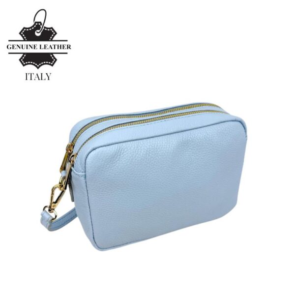 Bolso Bandolera en Piel Italiana con 2 Bolsillos con Cierre de Cremallera para Mujer - Imagen 13