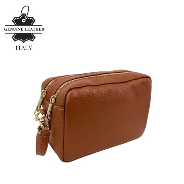 Bolso Bandolera en Piel Italiana con 2 Bolsillos con Cierre de Cremallera para Mujer - Imagen 15