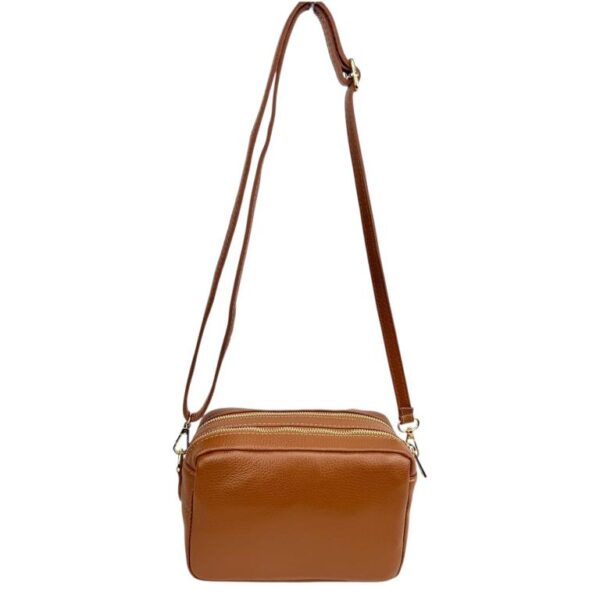 Bolso Bandolera en Piel Italiana con 2 Bolsillos con Cierre de Cremallera para Mujer - Imagen 17