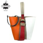 Bolso Tipo Cubo de Piel Multicolor y Exclusivo con Bolso Interior para Mujer