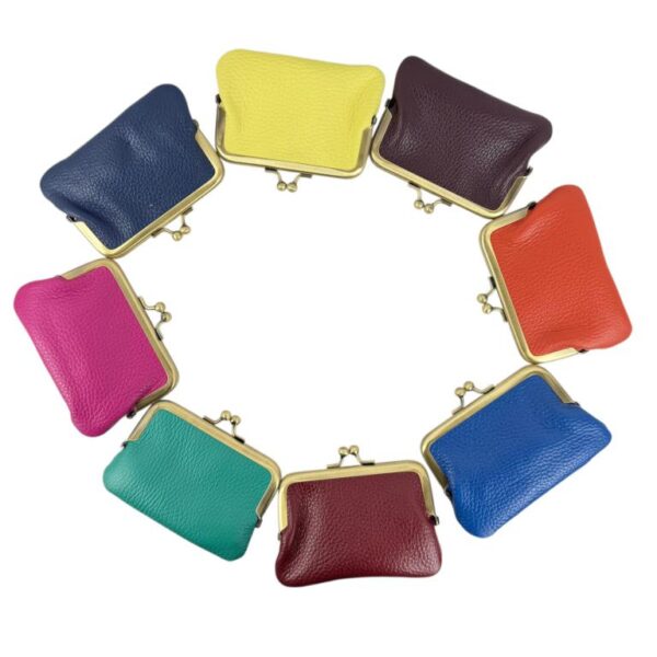 Monedero Compacto de Piel Italiana con Cierre de Click, Acabado Bronce y Gran Calidad para Mujer - Imagen 2