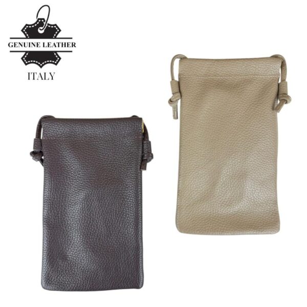 Bolsito Portamovil en Piel Italiana con Cierre de Imán y Asa Larga para Mujer - Imagen 6