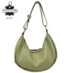 Bolso de Hombro en Piel Italiana con Diseño Medialuna, Bolsillo Trasero y Gran Capacidad Mujer - Imagen 13