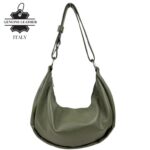 Bolso de Hombro en Piel Italiana con Diseño Medialuna, Bolsillo Trasero y Gran Capacidad Mujer - Imagen 11