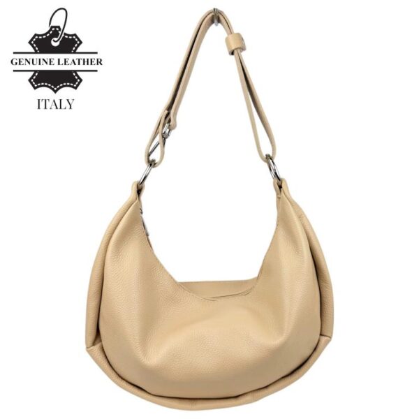 Bolso de Hombro en Piel Italiana con Diseño Medialuna, Bolsillo Trasero y Gran Capacidad Mujer - Imagen 6