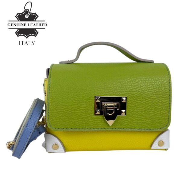 Bolso de Mano Multicolor en Piel Italiana con Tachuelas y Diseño Exclusivo para Mujer - Imagen 9