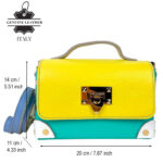 Bolso de Mano Multicolor en Piel Italiana con Tachuelas y Diseño Exclusivo para Mujer - Imagen 2