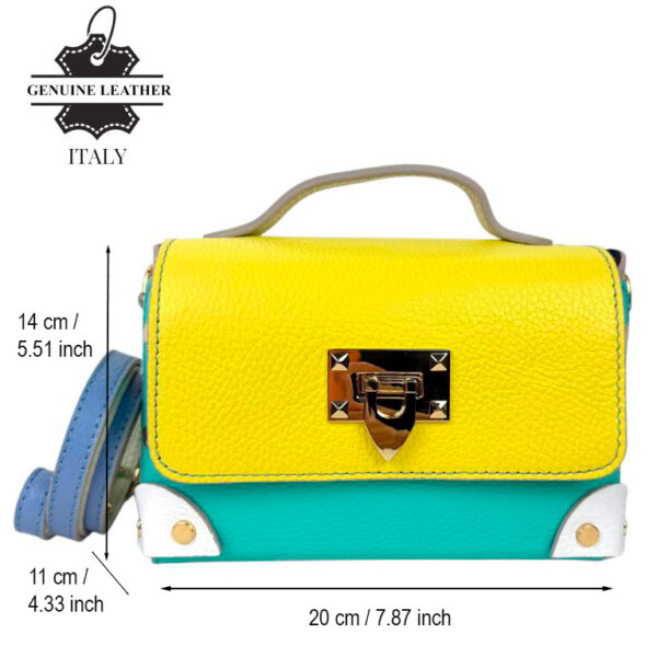 Bolso de Mano Multicolor en Piel Italiana con Tachuelas y Diseño Exclusivo para Mujer - Imagen 2